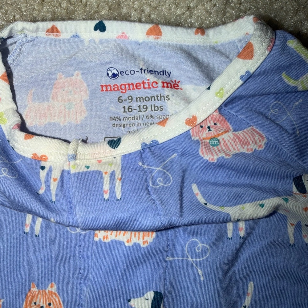 Magnetic Me Blue Animal Print Footie - Picture 2 of 2
